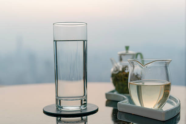 Evening tea and water representing bedtime hydration balance
